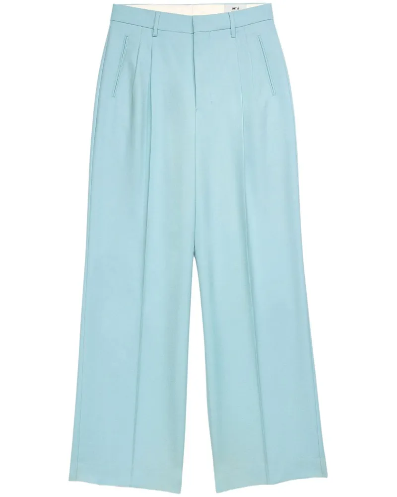 AMI Paris Bundfaltenhose mit hohem Bund - Blau Blau