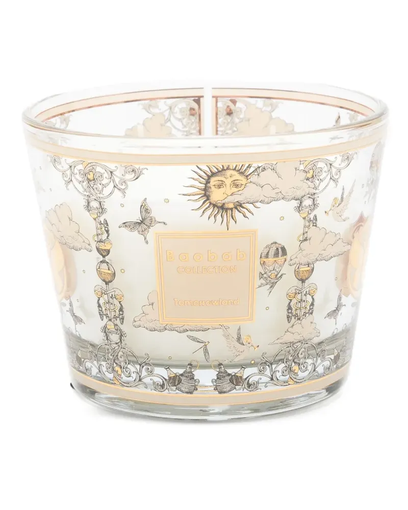Baobab Collection Tomorrowland Kerze mit grafischem Print (500g) - Weiß Weiß