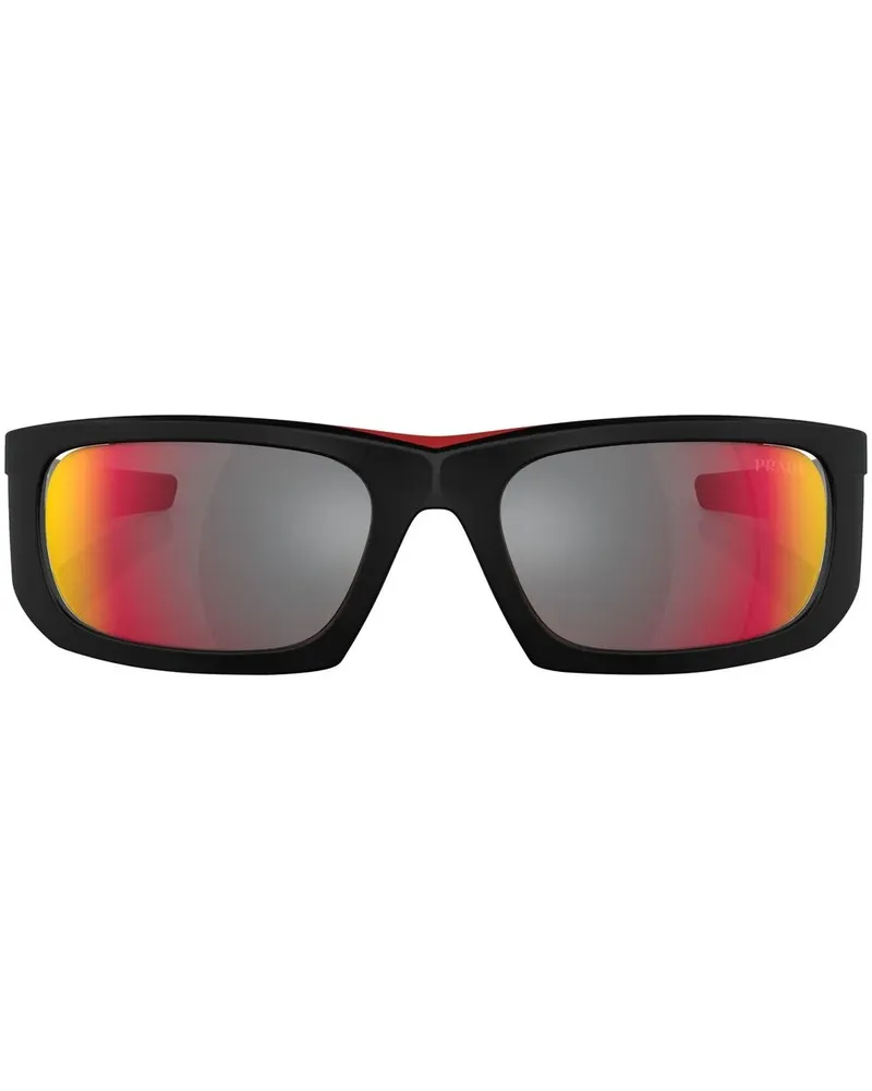 Prada Sonnenbrille mit Logo-Print - Schwarz Schwarz