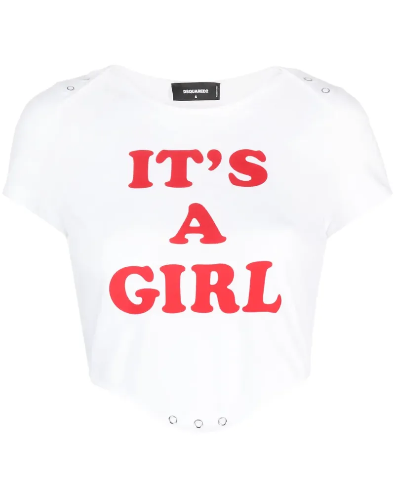 Dsquared2 T-Shirt mit Slogan-Print - Weiß Weiß