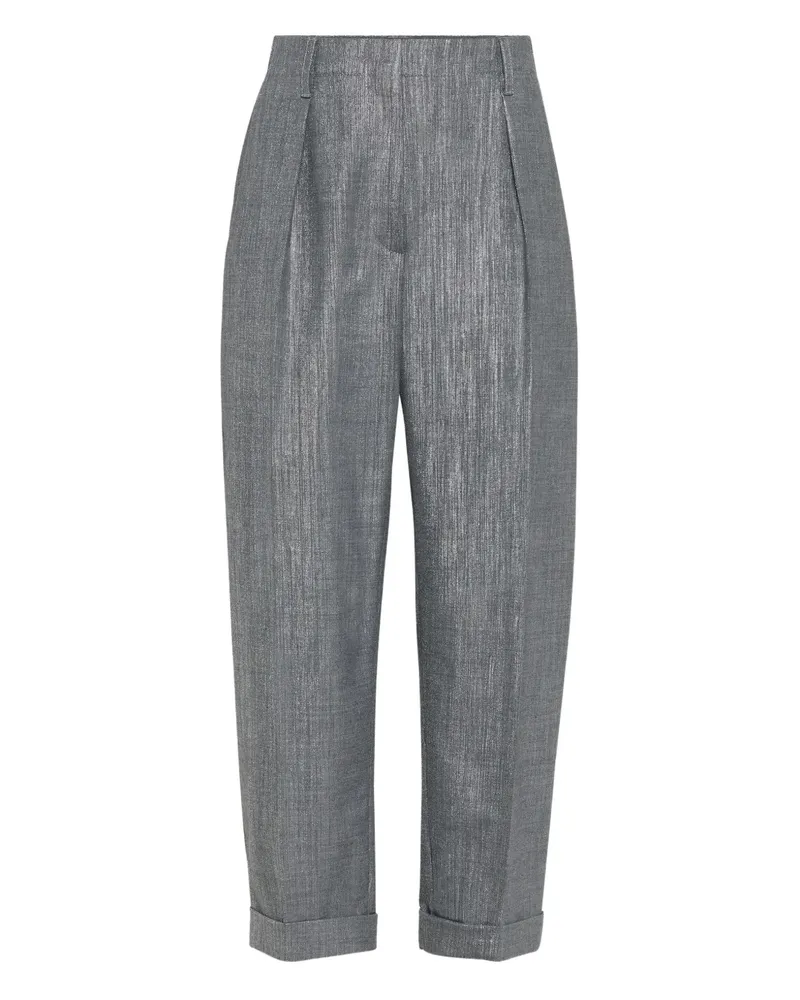 Brunello Cucinelli Klassische Twill-Hose - Silber Silber