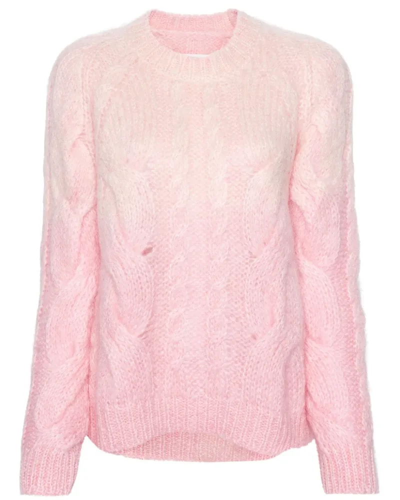 Maison Margiela Ombré-Pullover mit Zopfmuster - Rosa Rosa