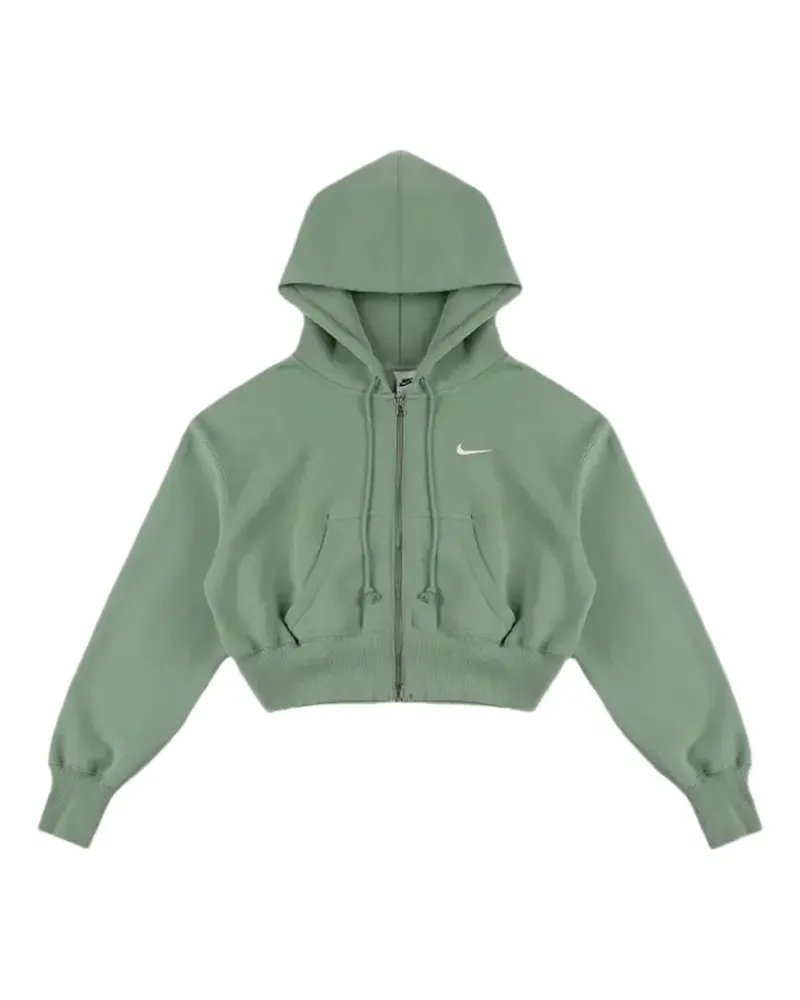 Nike Phoenix Fleece Cropped-Hoodie mit Reißverschluss - Grün Grün