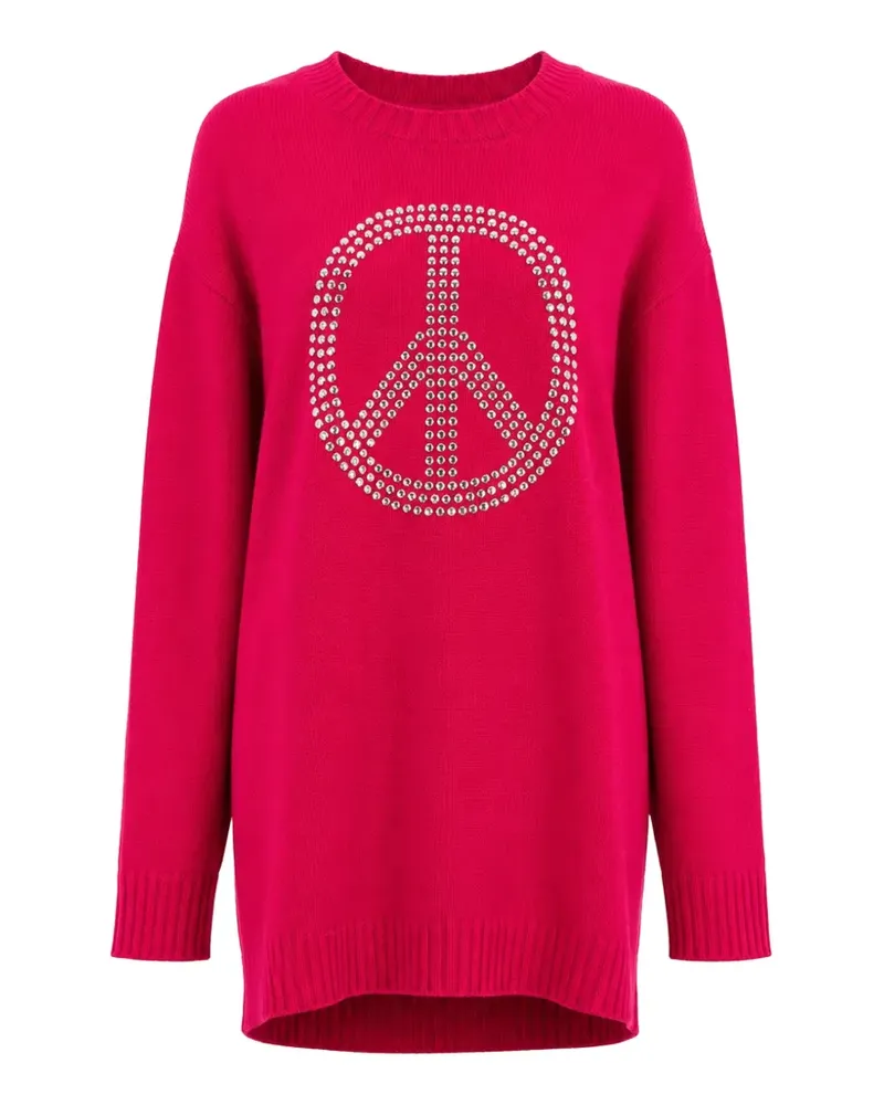 Moschino Kristallverziertes Kleid mit Friedenszeichen - Rosa Rosa