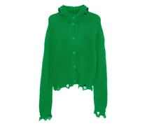 Geknöpfter Rabbit Balaclava Cardigan - Grün