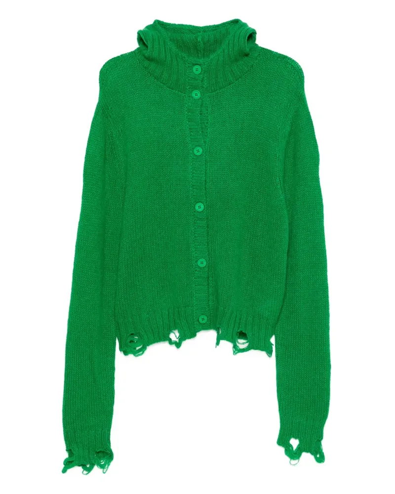 Charles Jeffrey Loverboy Geknöpfter Rabbit Balaclava Cardigan - Grün Grün