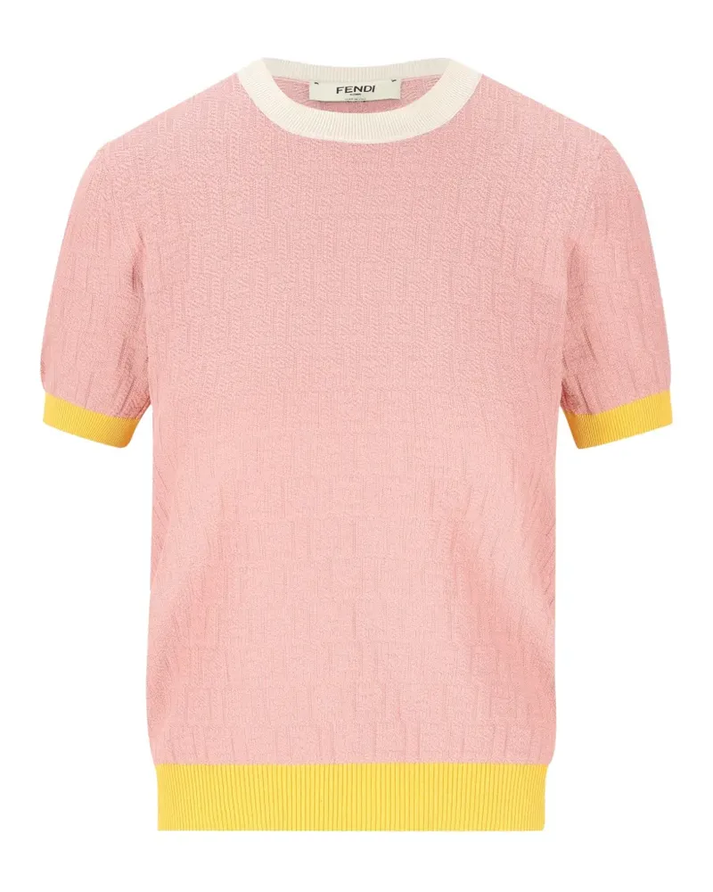 Fendi logo-pattern T-shirt - Rosa Rosa