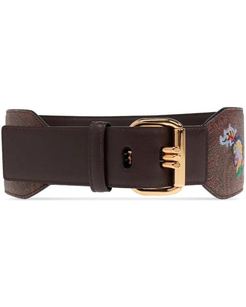 Etro Gürtel mit Blumenstickerei - Braun Braun