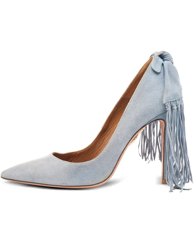 Aquazzura Wildleder-Pumps mit Fransen - Grau Grau