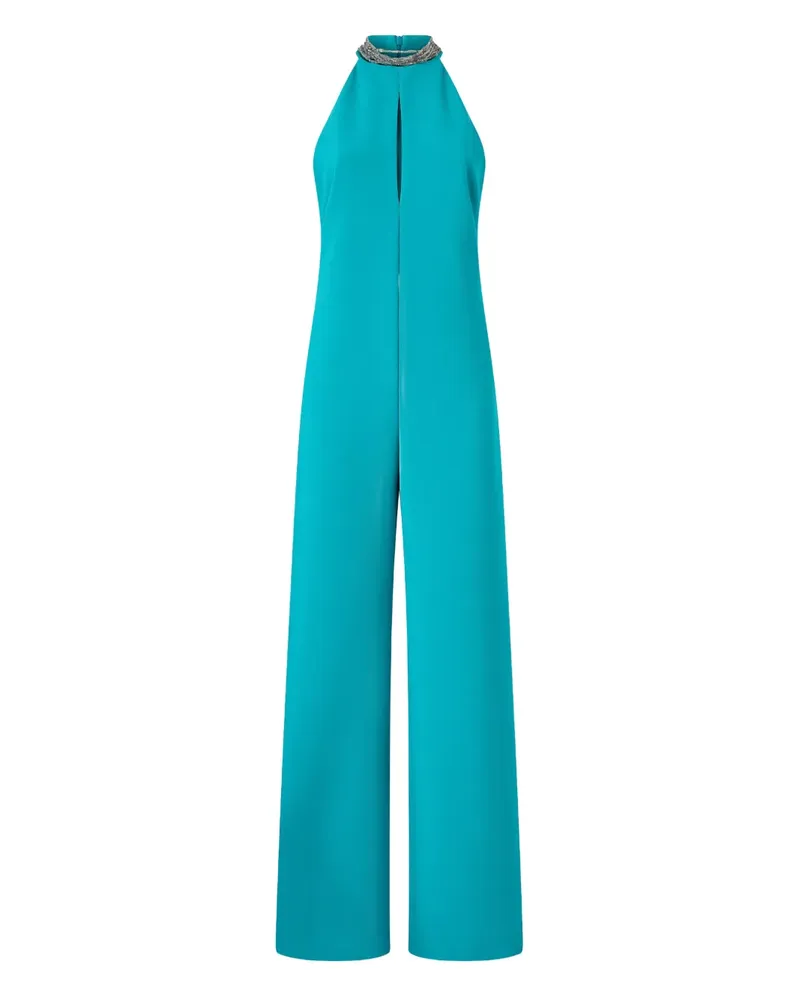 Pinko Neckholder-Jumpsuit mit Perlen - Blau Blau