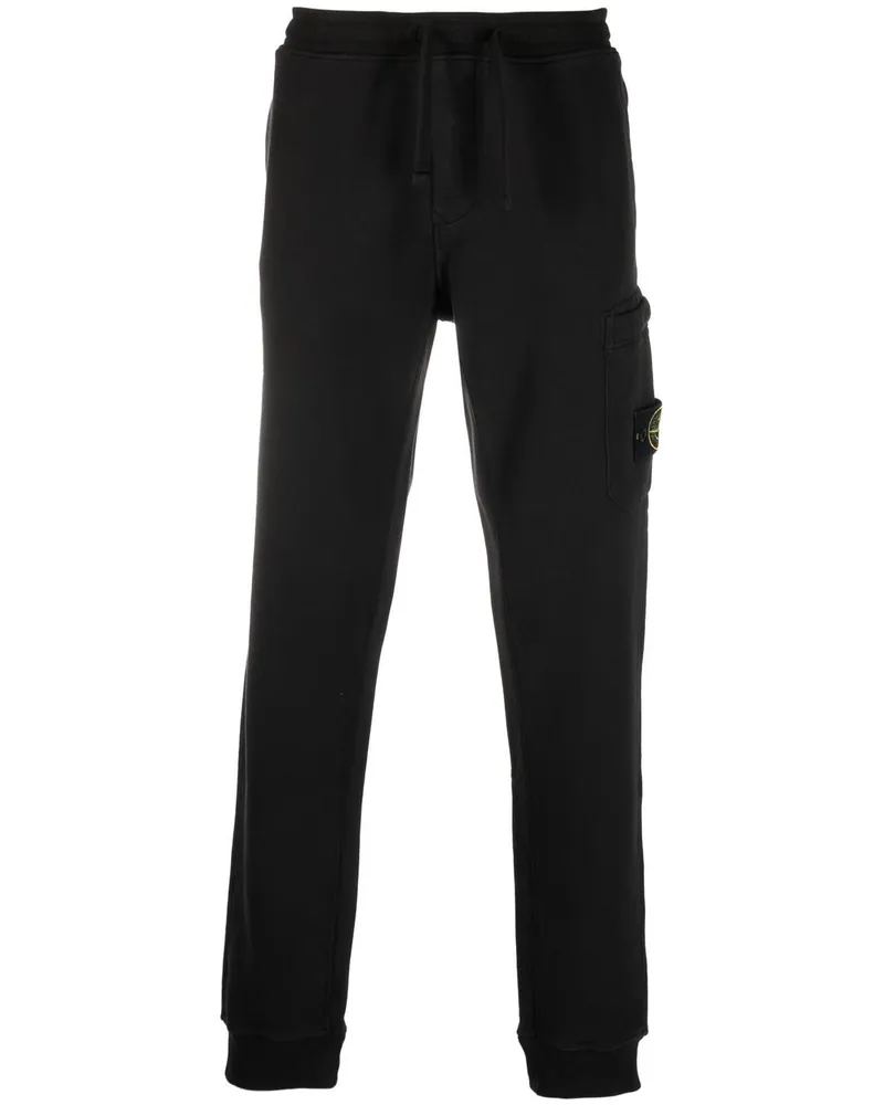 Stone Island Tapered-Jogginghose aus Fleece - Schwarz Schwarz