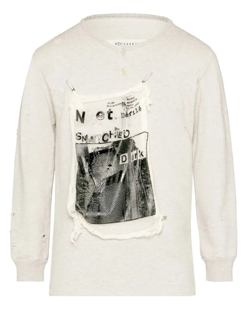 Maison Margiela Invitation Sweatshirt im Distressed-Look - Nude Nude