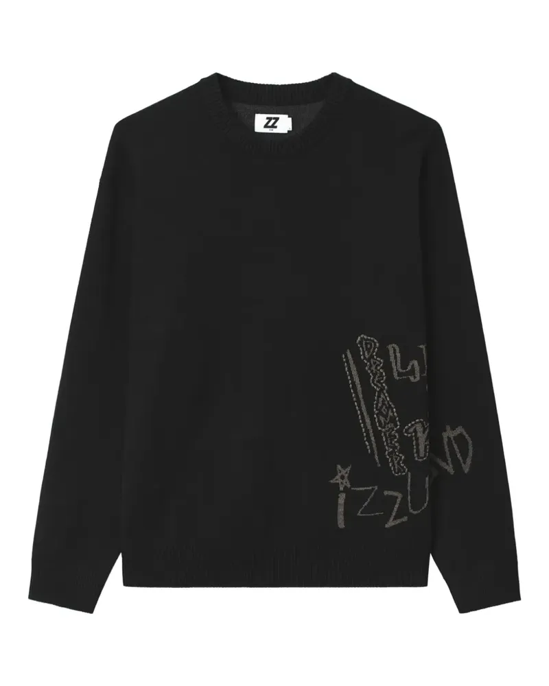 Izzue graphic-print crew-neck sweater - Schwarz Schwarz