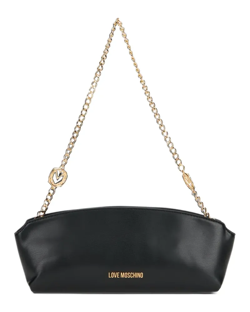 Moschino logo-lettering chain-strap shoulder bag - Schwarz Schwarz