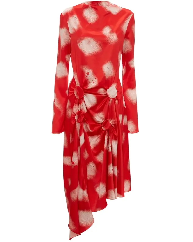 J.W.Anderson Drapiertes Kleid mit langen Ärmeln - Rot Rot
