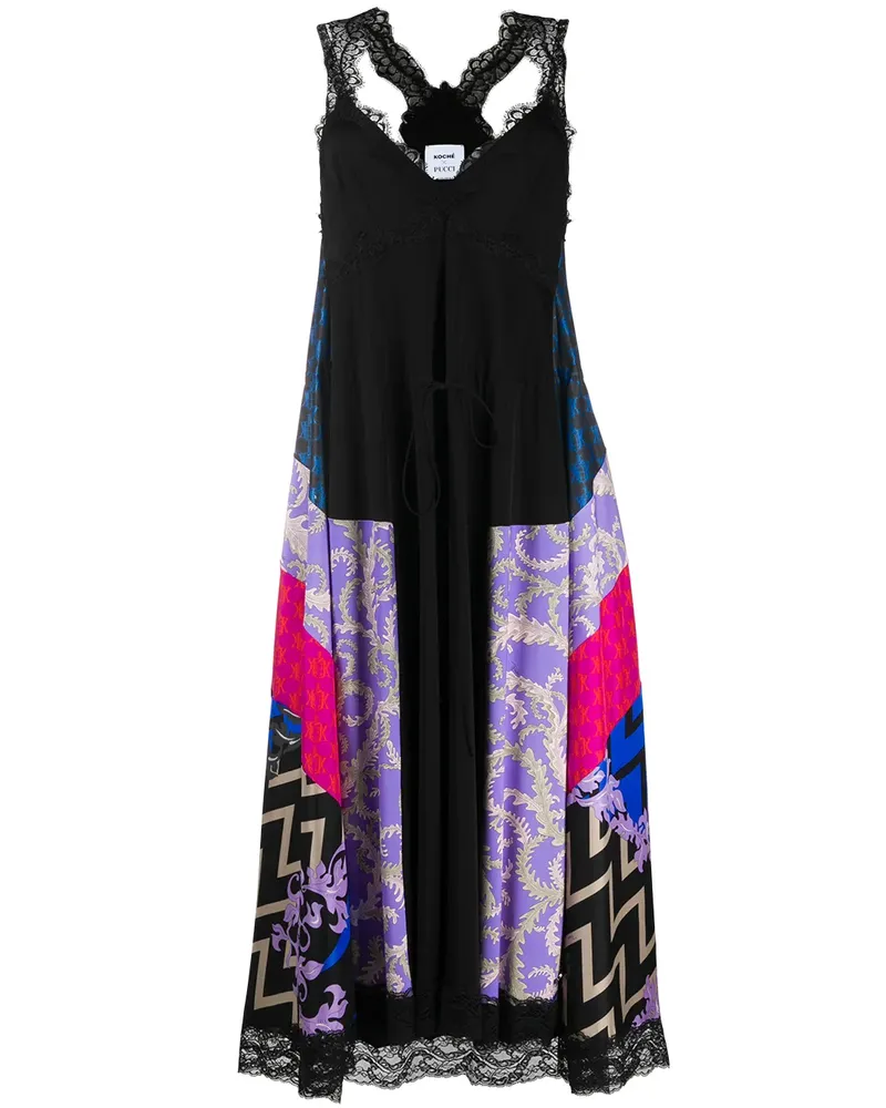 Emilio Pucci Empire-Kleid mit abstraktem Print - Schwarz Schwarz