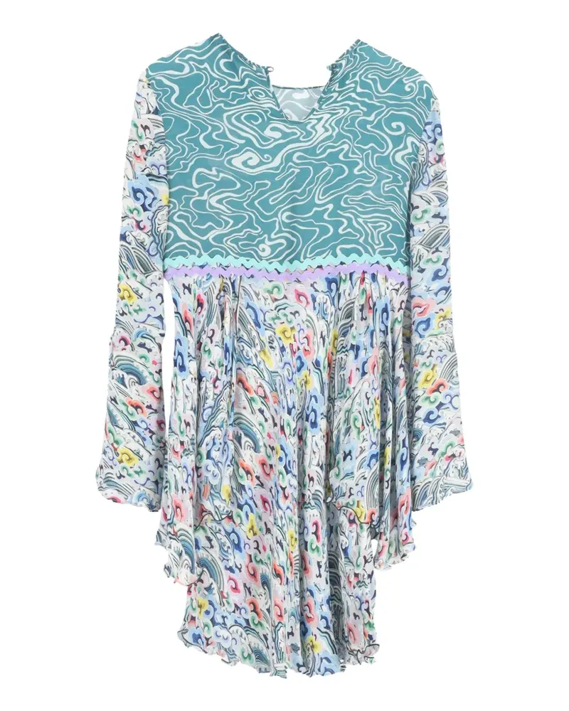 Mary Katrantzou ruffle print dress - Blau Blau