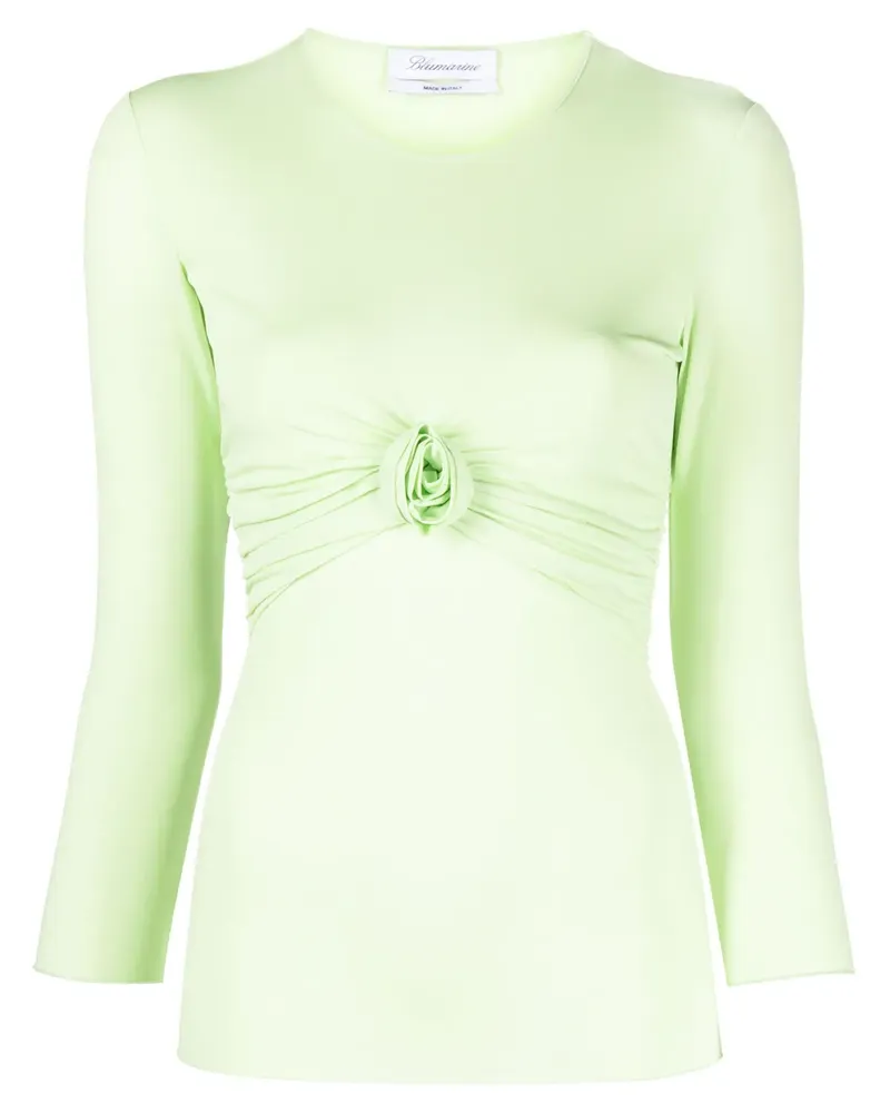 Blumarine Oberteil mit Blumenapplikation - Grün Grün