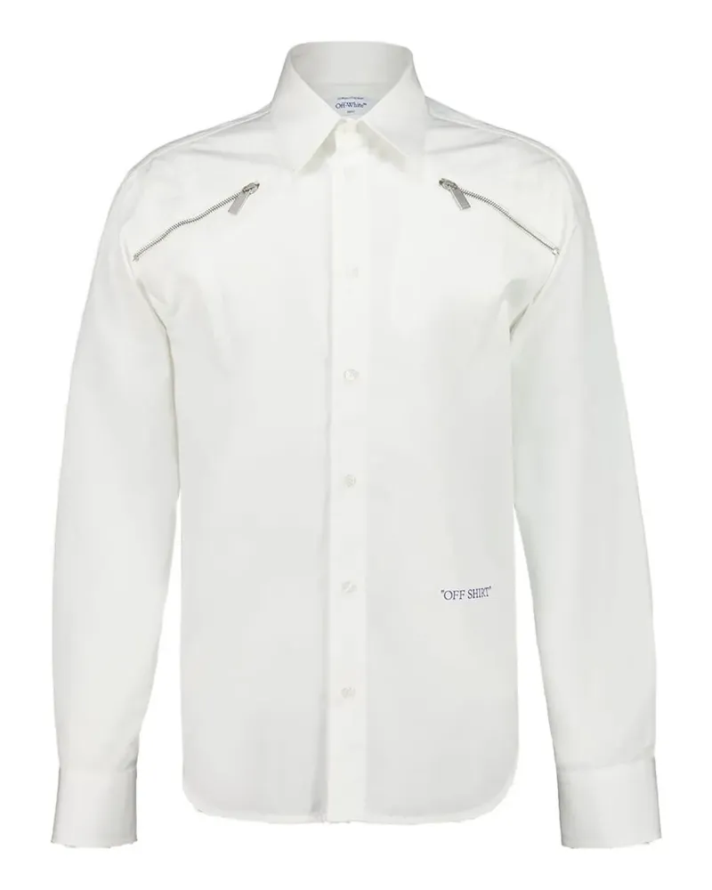 OFF-WHITE side-zip long-sleeve shirt - Weiß Weiß