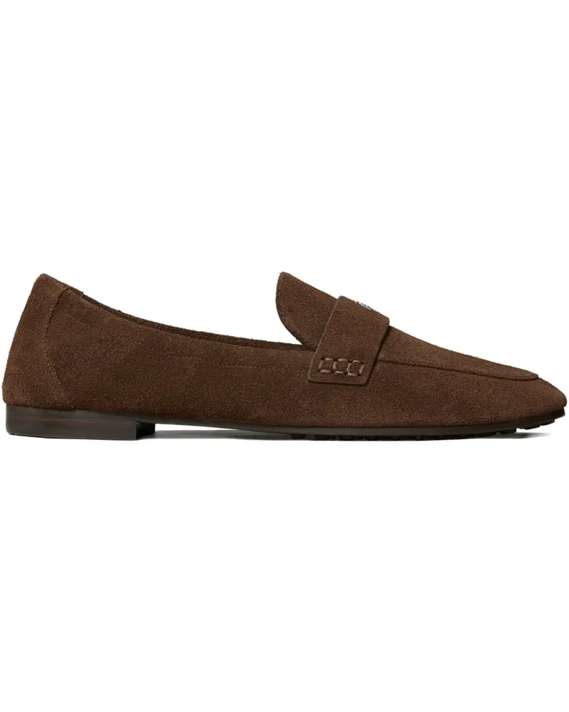Tory Burch Loafer aus Wildleder mit Logo-Schild - Braun Braun