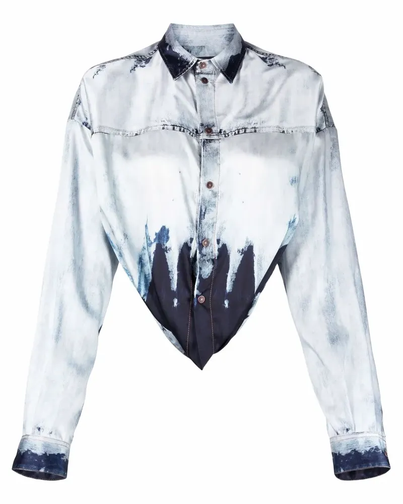 Diesel Langärmeliges Jeanshemd - Blau Blau