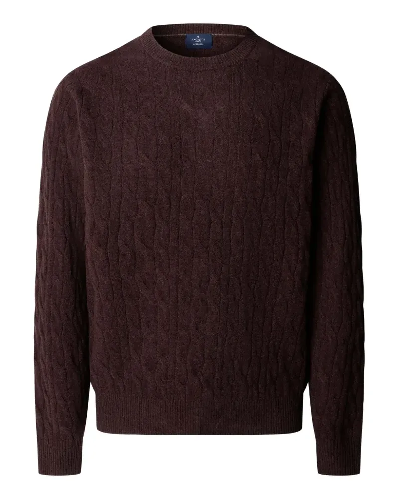 Hackett Pullover mit Zopfmuster - Braun Braun