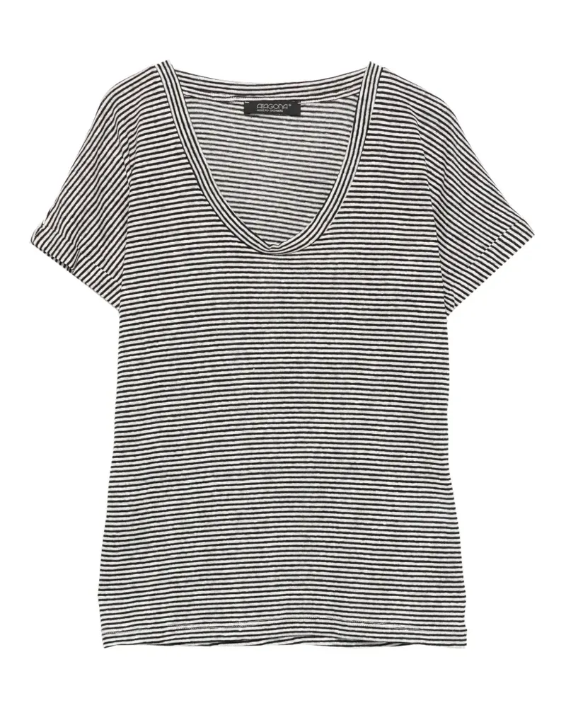 ARAGONA striped T-shirt - Schwarz Schwarz
