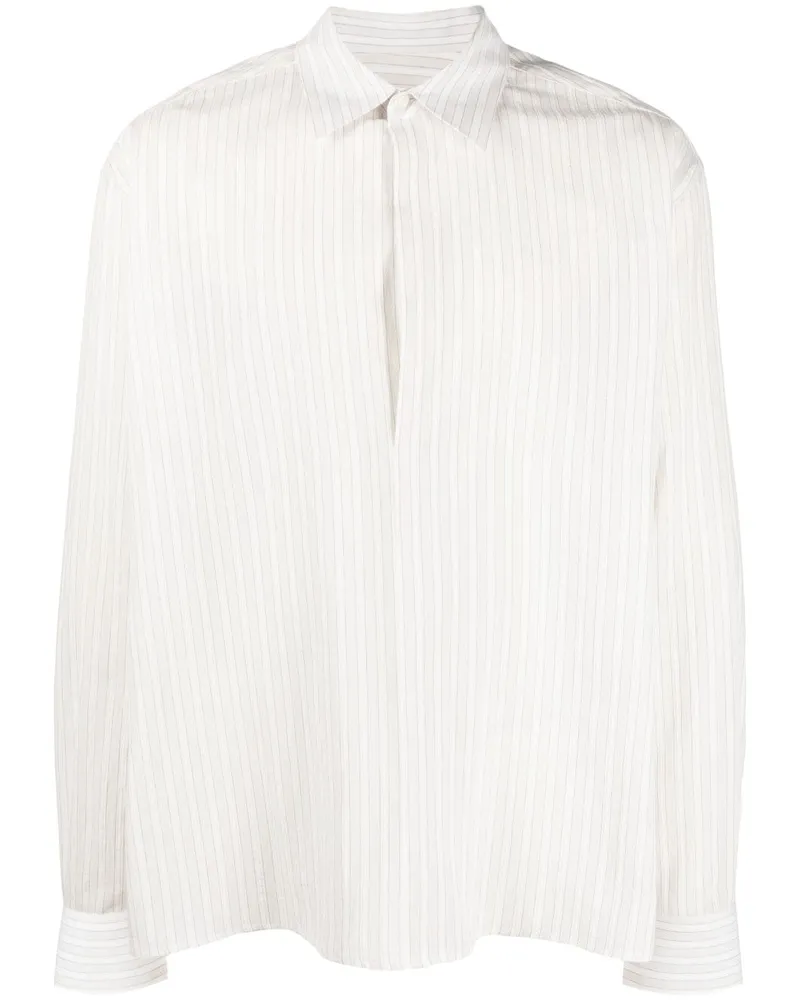 Lanvin Gestreiftes Hemd - Weiß Weiß