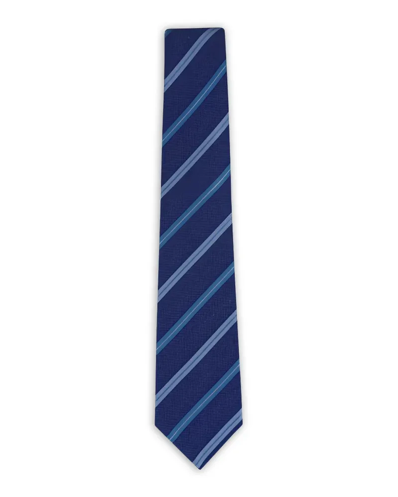 Kiton striped silk tie - Blau Blau
