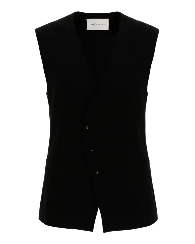 AMI Paris belted wool vest - Schwarz Schwarz