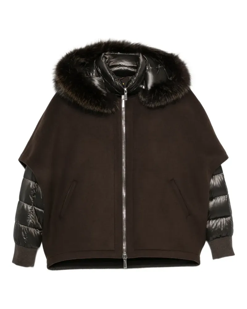 MOORER Pegaso fur-trim jacket - Braun Braun