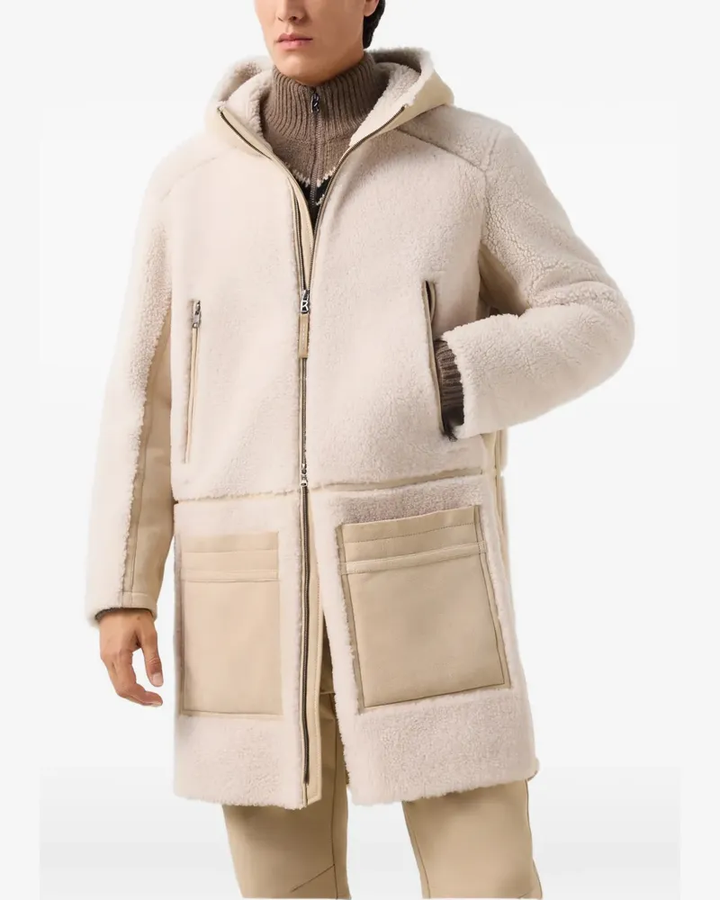 Bogner Soan Kapuzenmantel aus Shearling - Nude Nude