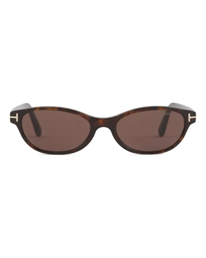 Tom Ford Chloe Sonnenbrille mit ovalem Gestell - Braun Braun