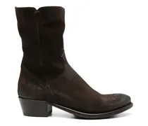 Cowboy-Boots aus Wildleder - Braun