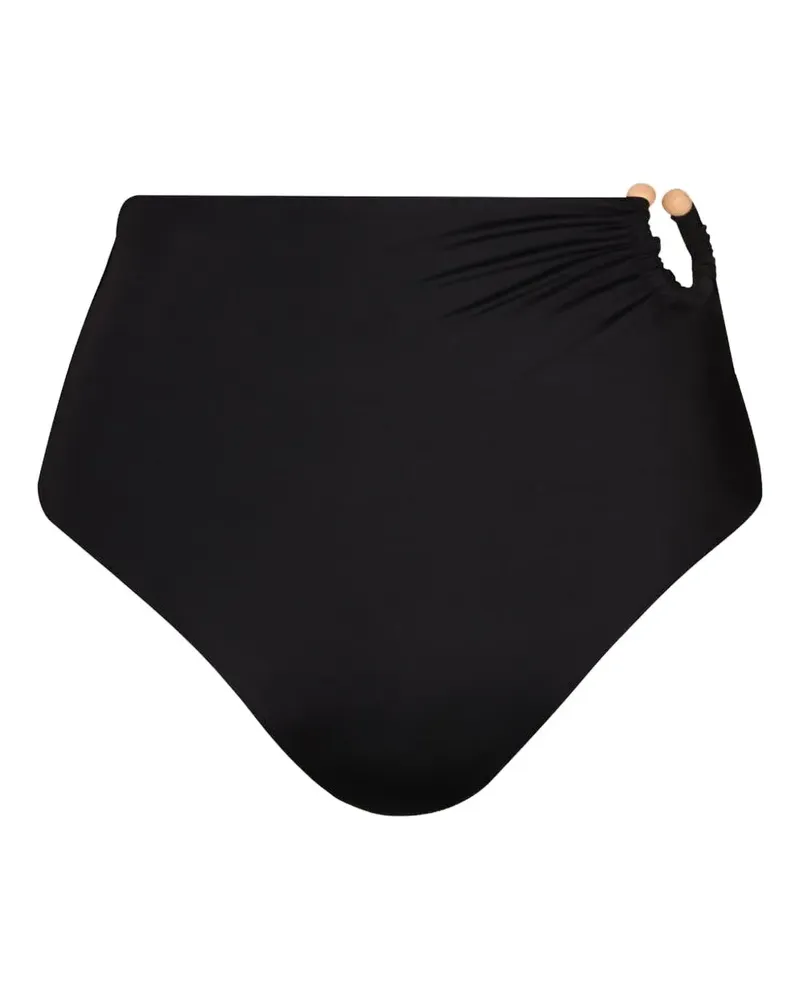 Johanna Ortiz Gerafftes Taita Bikinihöschen - Schwarz Schwarz