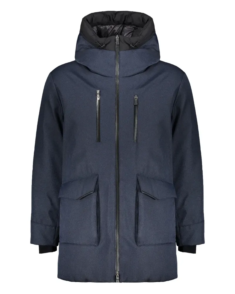 Herno hooded zip coat - Blau Blau