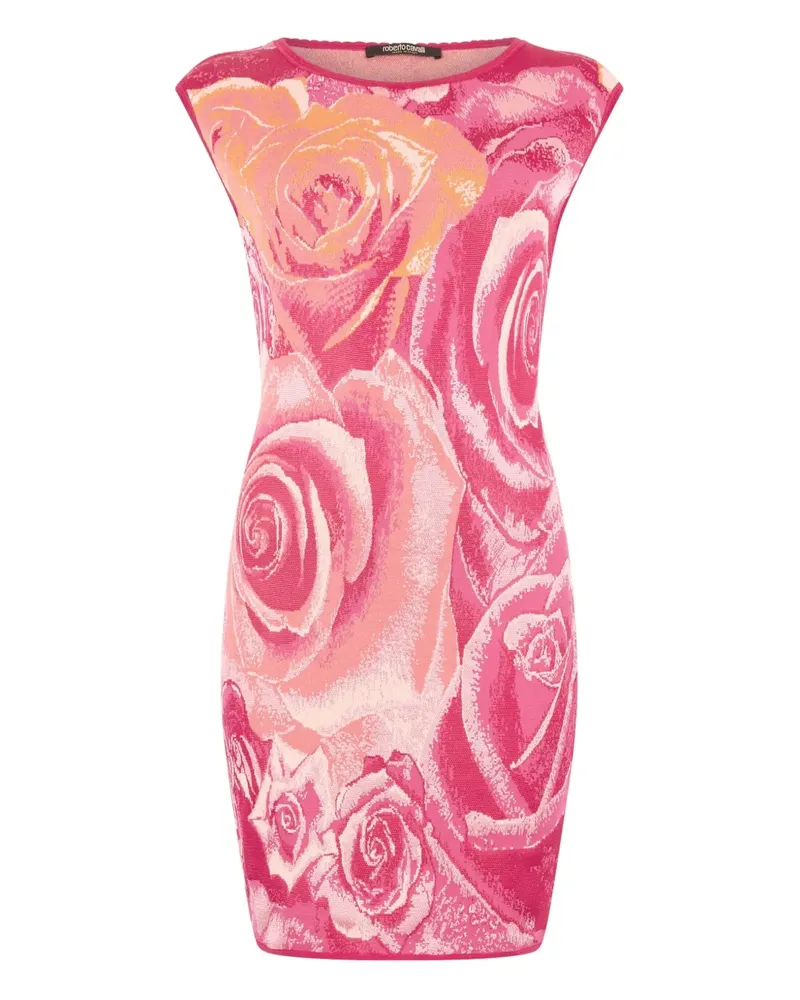 Roberto Cavalli Minikleid mit Blumen-Print - Rosa Rosa