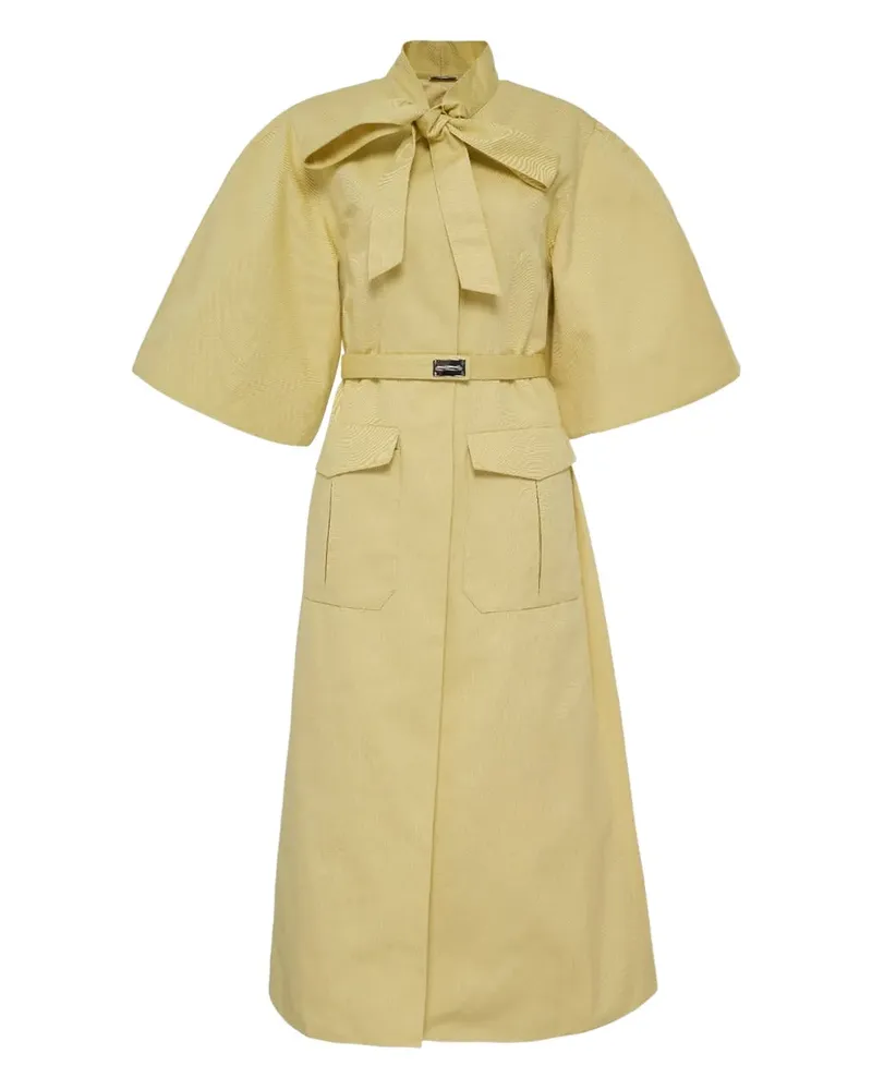 Alexis Ilardi Puffärmel-Midikleid mit Gürtel - Gelb Gelb