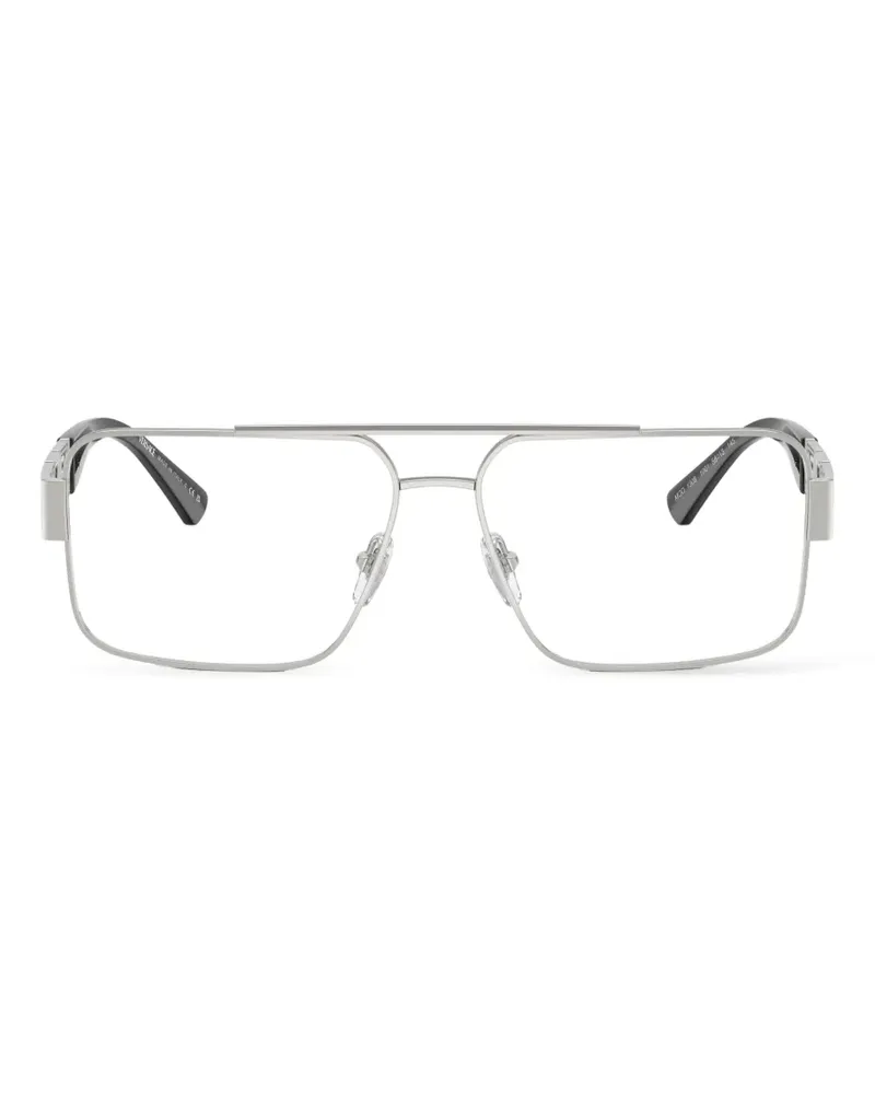 Versace rectangle logo glasses - Silber Silber