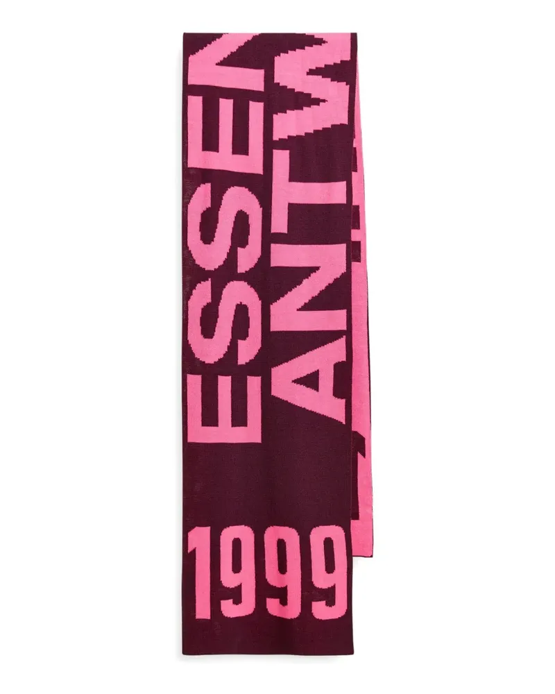 Essentiel Intarsien-Schal mit Logo - Rot Rot