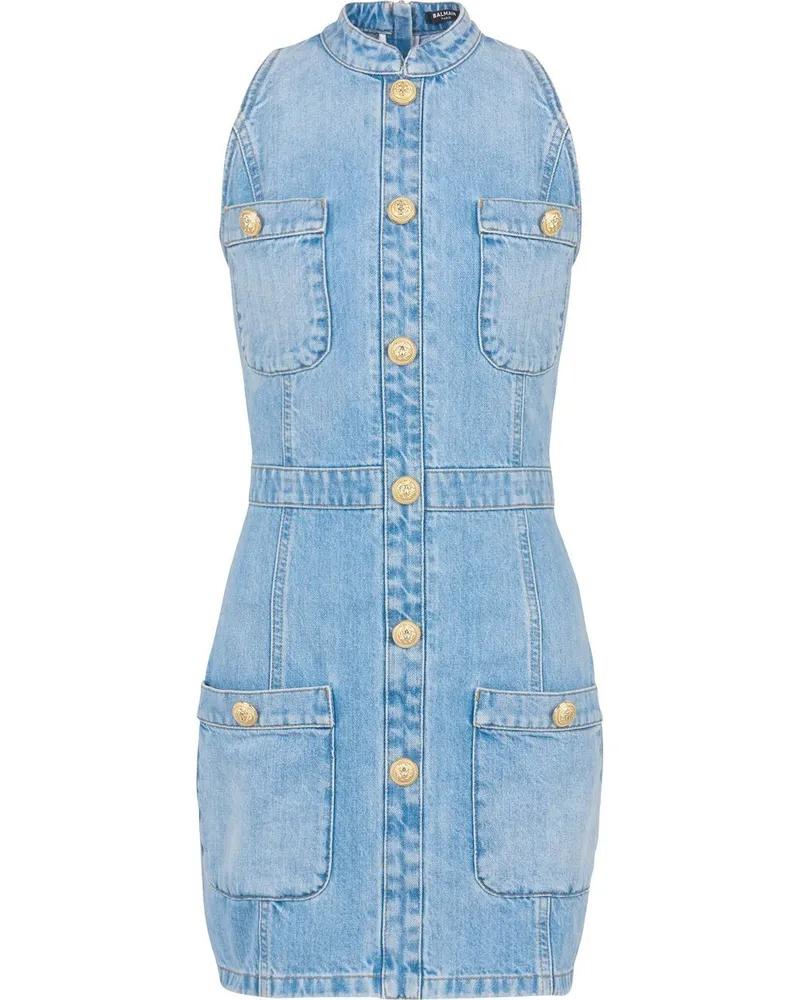 Balmain Schmales Jeanskleid - Blau Blau