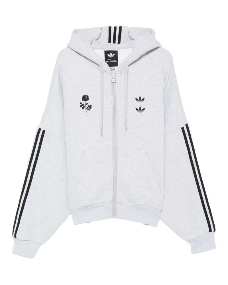 adidas x Willy Chavarria logo-print zip-up hoodie - Rot Rot