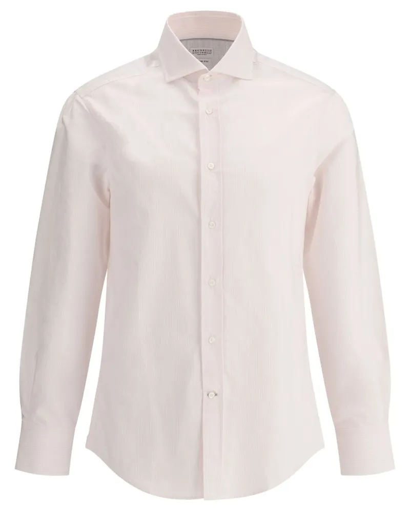 Brunello Cucinelli Gestreiftes Hemd - Rosa Rosa