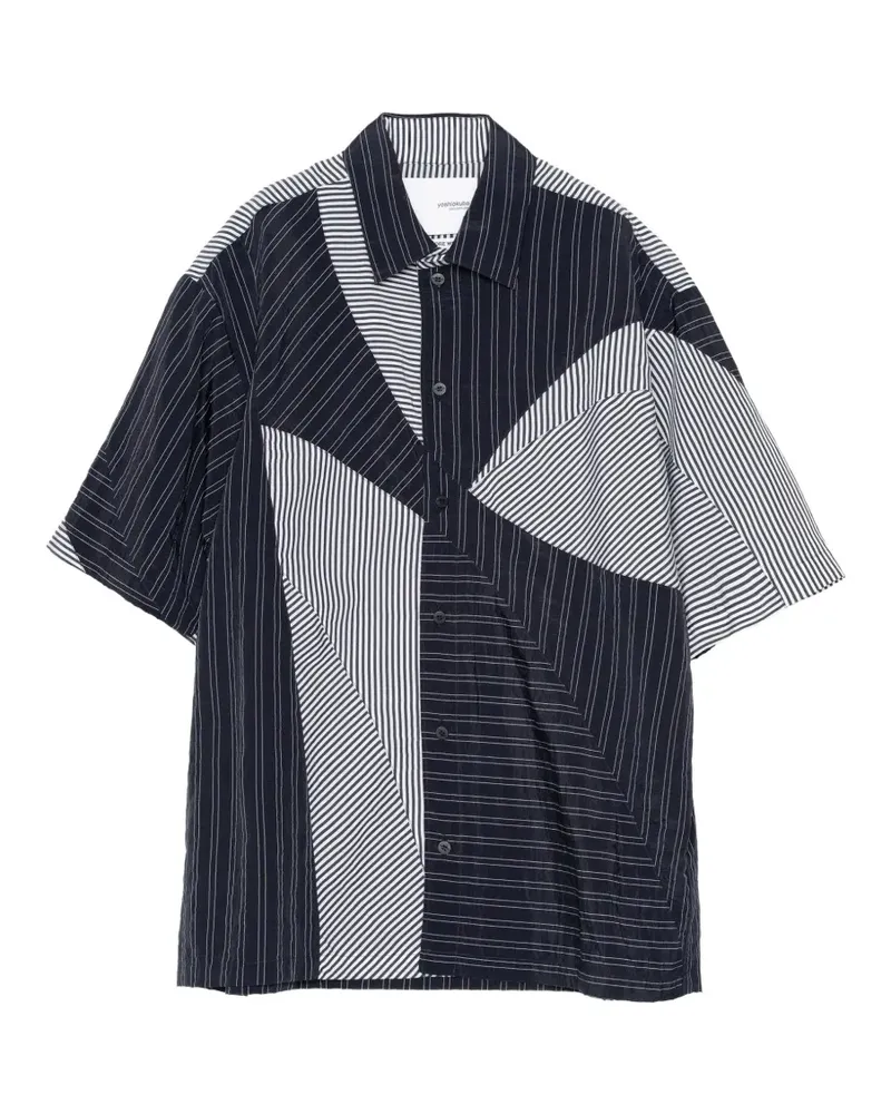 Yoshio Kubo striped shirt - Schwarz Schwarz