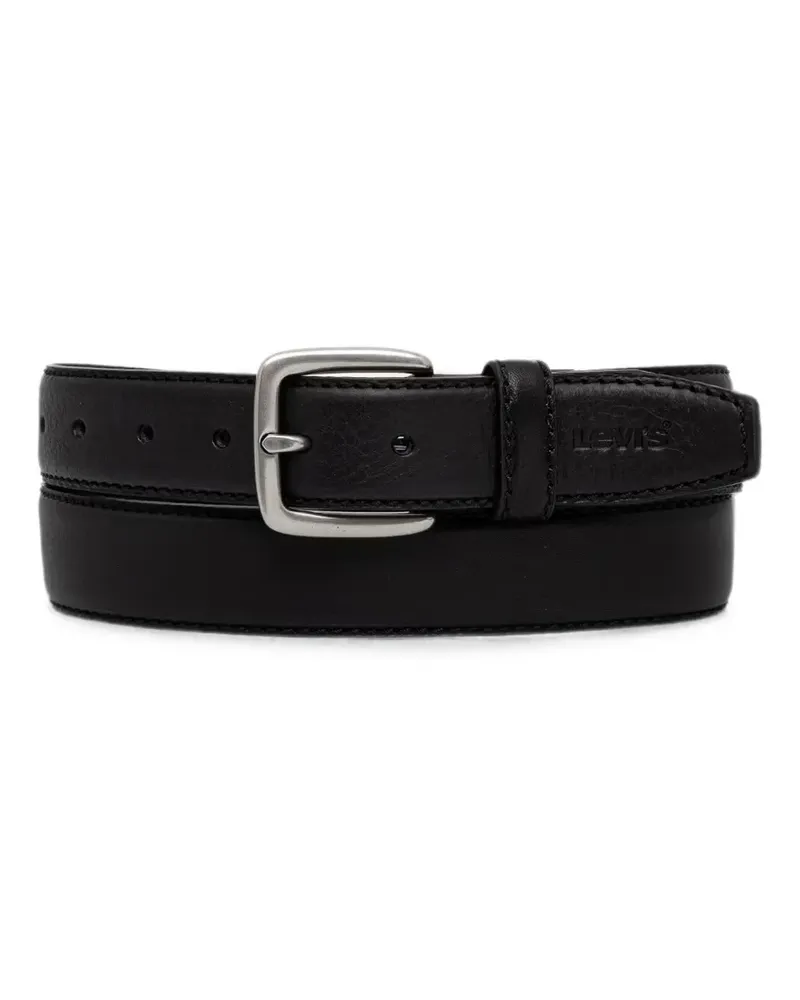 Levi's Finn Feather Edge logo-embossed leather belt - Schwarz Schwarz