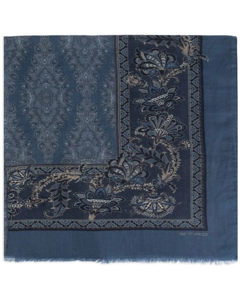 Etro Schal mit Paisleymuster - Blau Blau