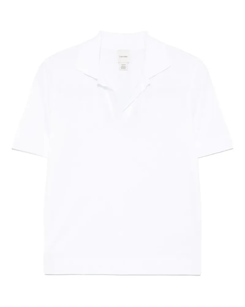 Calvin Klein Geripptes T-Shirt - Weiß Weiß