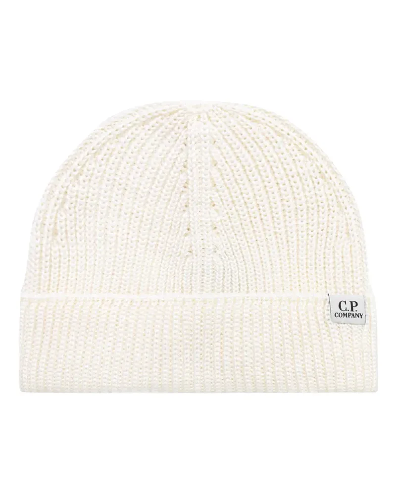 C.P. Company ribbed-knit beanie hat - Weiß Weiß
