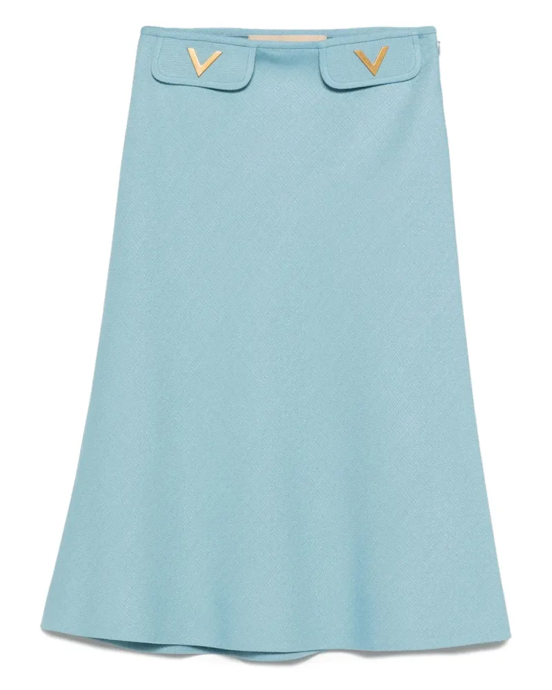 Valentino Garavani Midirock in A-Linie mit V-Detail - Blau Blau