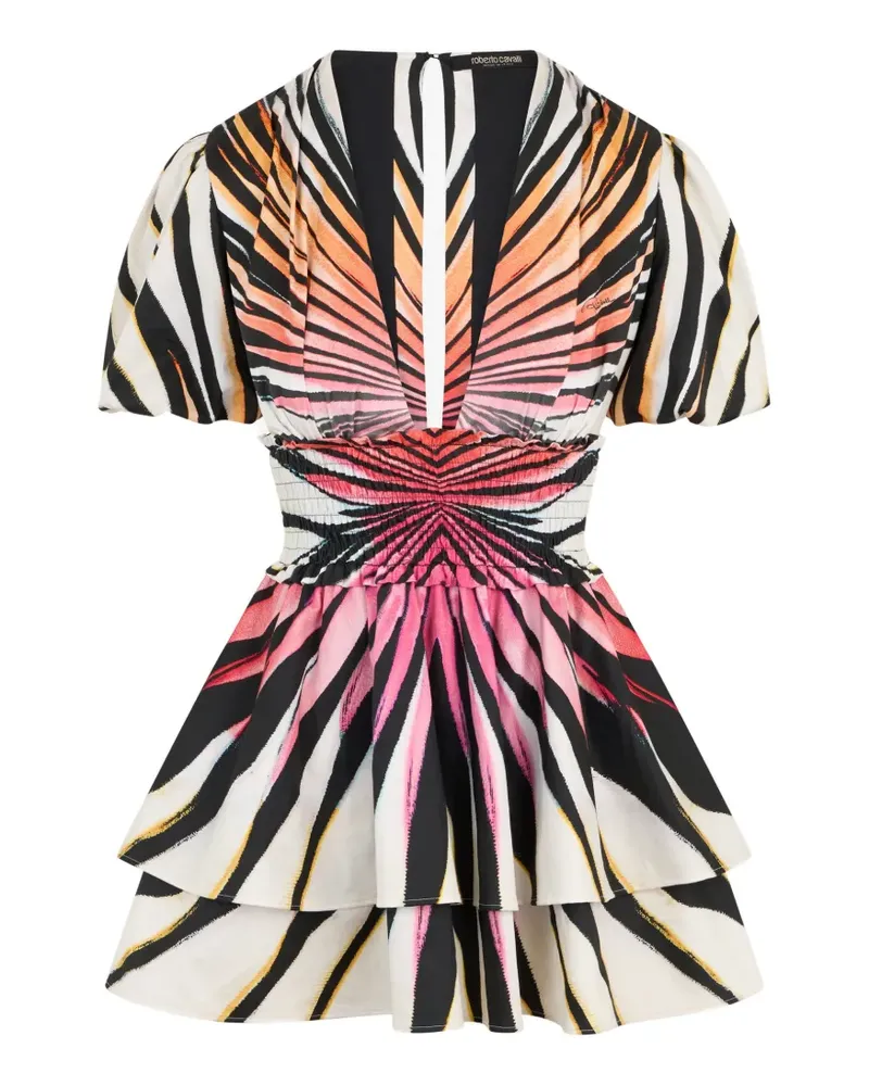 Roberto Cavalli Ray Of Paradise printed mini dress - Nude Nude